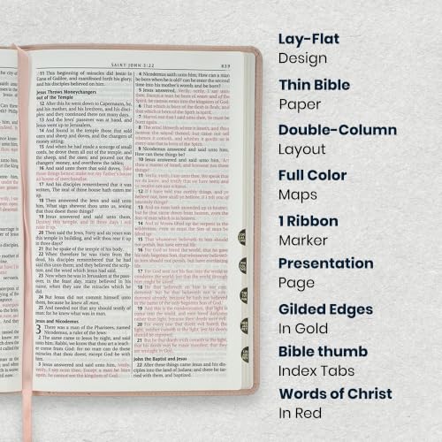 Personalized KJV Large Print Bible for Adult, Name Engraved, Standard Size - color: Light Pink