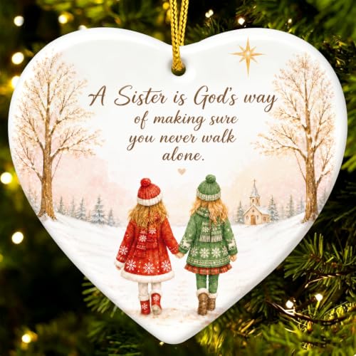 FaCraft Sisters Gifts from Sister - Sister Christmas Ornament 2026 Ceramic - color: 1-12 Sister