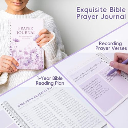 XKDOUS 50 Bible Study Supplies Journaling Kit with Journal and Case, Purple - color: Purple
