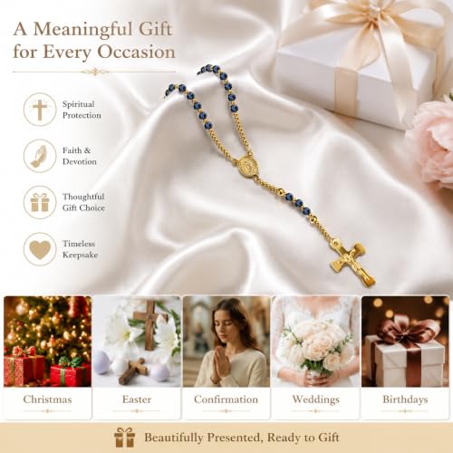 Catholic Rosary,Our Lady Of Guadalupe Centerpiece and Crucifix - color: Gold Tone