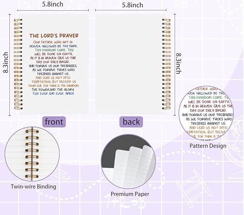 the Lord's Prayer Christian Notebook Journal 5.5x8.3, Our Father Prayer Bible Journaling Notebooks for Women Men Note Taking, Religious Hardcover Spiral Notebook - color: Prayer Blank Book 05