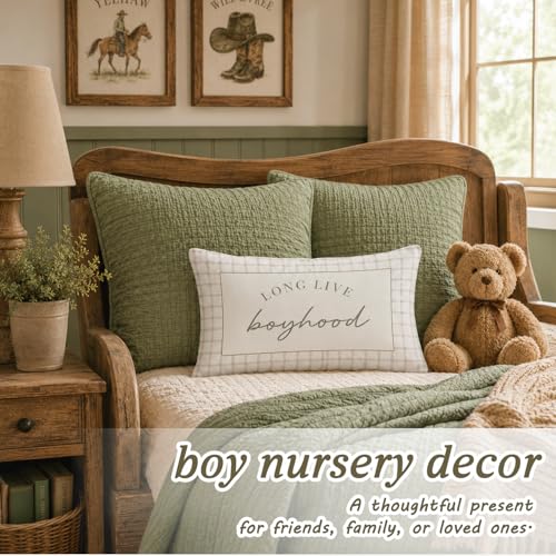 Long Live Boyhood Boy Nursery Decor 12x20 Pillow Cover, - color: Long Live Boyhood1 Retro-2x20
