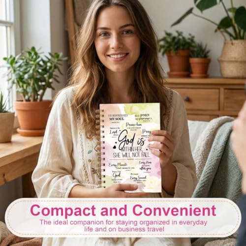 Zaamwoyy Christian Notebook for Women, Boho Flower Prayer Journal for Women God Is Within Her She Will Not Fall, Cute Bible Verse Notebook for Girls Teen Daughter Christian Gifts
