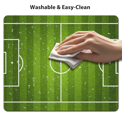 Soccer Field Mouse Pad, Football Pitch Green Grass Sports Stadium Desk Mat - color: Green