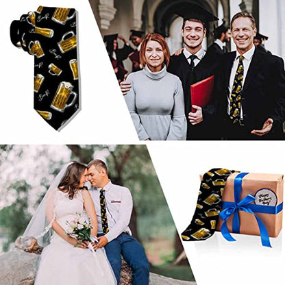 Men's Ties Novelty Tie Necktie for Men Teen Boys Multicolor Tie Party Holiday Thanksgiving Christmas - color: Beer