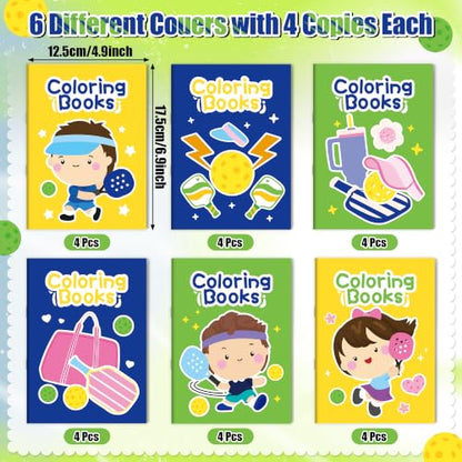 ANGOLIO Pickleball Coloring Book for Kids, 24PCS Sports Themed Party Favors - style: Pickleball