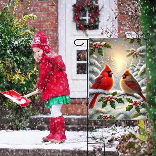 Winter Christmas Garden Flags 12x18 Double Sided Outside - color: Snow, size: 12x18 Inches