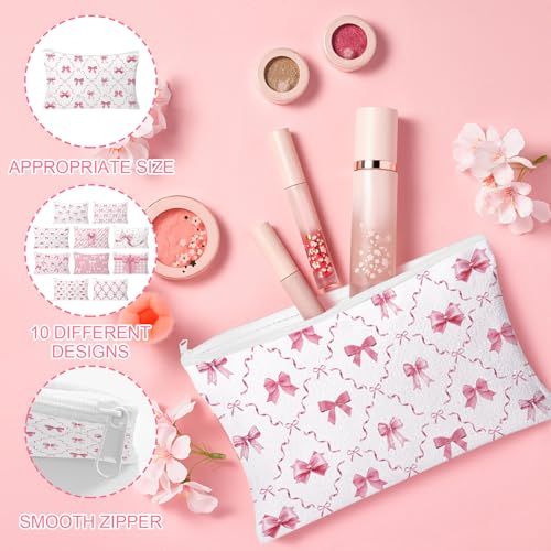 30pcs Pink Bow Makeup Bag Coquette Cosmetic Bags for Women - style: Bow