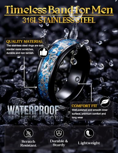 IRONBOX Stainless Steel Spinner Fidget Rings Set for Men Women