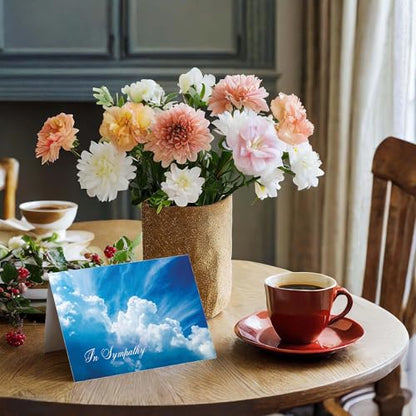 KJV Cloud Sky Sympathy Card, 1 Count - color: With Sympathy Greenery