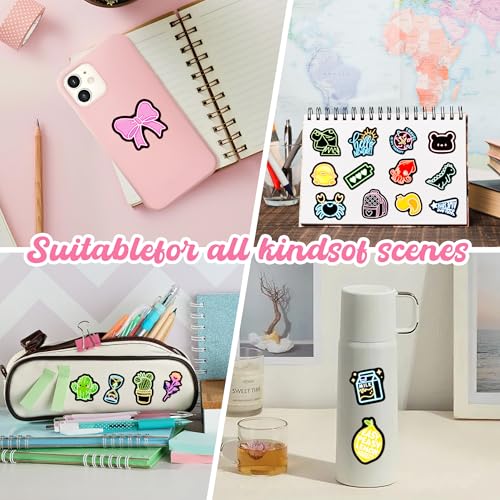 120 Pcs Glow in The Dark Neon Water Bottle Stickers, Funny Cartoon Waterproof Vinyl Laptop Decals, Phone Case Luggage Scrapbook Mug DIY Decor - color: Non-luminescent-463kscp-464kscp