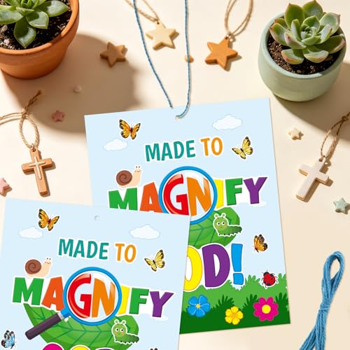 WorldBazaar 12 Pack VBS Magnify God Crafts for Kids Classroom Decor
