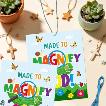 WorldBazaar 12 Pack VBS Magnify God Crafts for Kids Classroom Decor