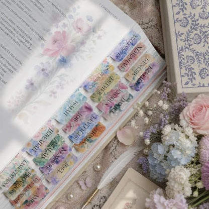 UPAFEXXI-Laminated Bible Tabs with Book Summaries, Bible Study Supplies - color: Summaries Flowers3