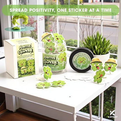 Positive Clover Jar - 60 Inspirational Affirmation Cards, Emotional Support - color: KAT- K- Positive Clover Jar