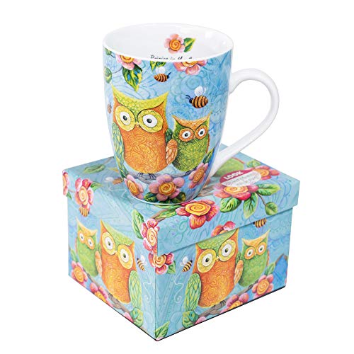 Divinity Boutique Inspirational Ceramic Mug, Patterned Owls with Scripture, Multicolor - color: Patterned Owls