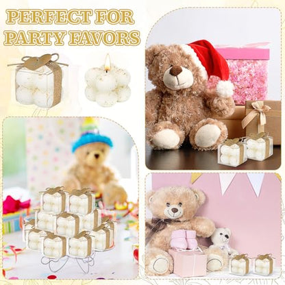 30 Sets Mini Bubble Candles Wedding Favors for Guests, 1.6" Soy Wax Candle - color: Gold Foil