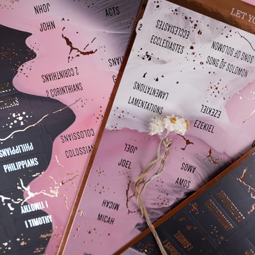 UPAFEXXI-Bible Tabs for Women and Men, 3D Gold Foil Embossed Lettering - color: Pink5