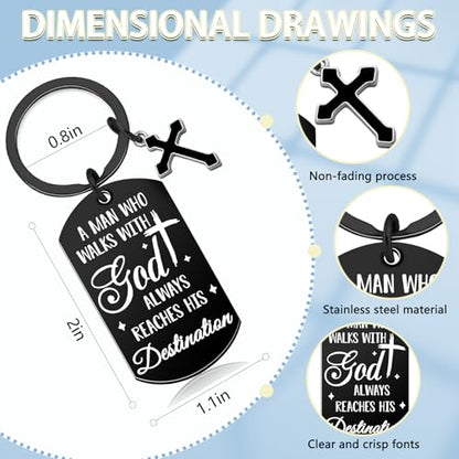 Christian Keychain for Men Bible Verse Cross Keychains Christian Gifts