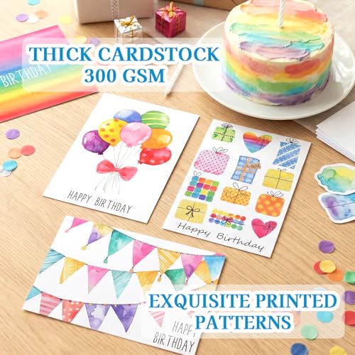 Thboxes Birthday Cards Bulk, 24-Pack 4x6 Happy Birthday Card Assortment - style: Watercolor Birthday Cards