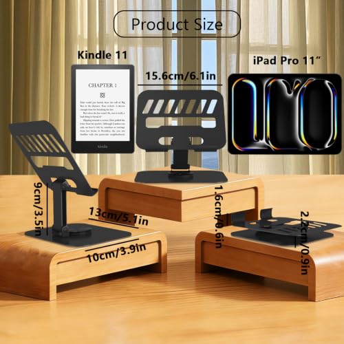 Metal Tablet Stand Holder Adjustable for iPad Kindle Tab, Black - color: Black