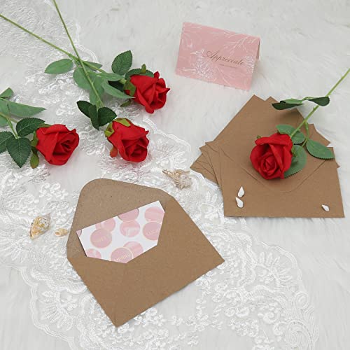 Keketer 50 Pack Kraft 4x6 Envelopes, Contour Flap A4 Envelopes for Engagement Invites, Weddings Invitation, announcements, Baby shower, Perfect for RSVP Card 120gsm, 4.5 x 6.4 Inches - 100% Recycled - color: Kraft-50