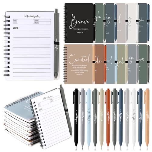 Kosiz 12 Sets Christian Notebook, Bible Study Prayer Pen, Boho - color: BOHO