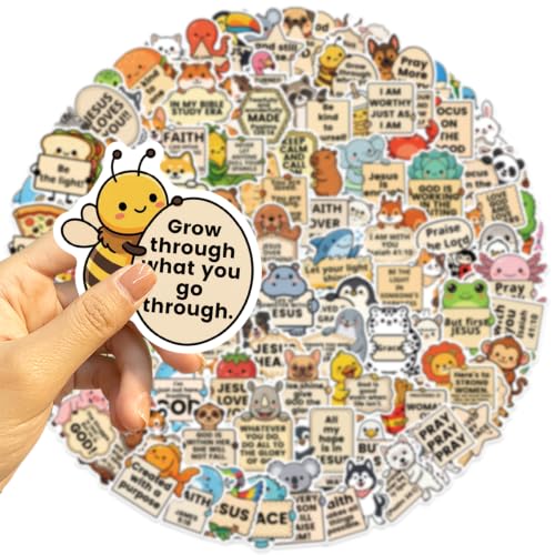 100PCS Christian Stickers, Positive Emotional Support Bible Verse Stickers for Adults, Cute Faith for Water Bottles, Laptops, Phones, Christian Gifts