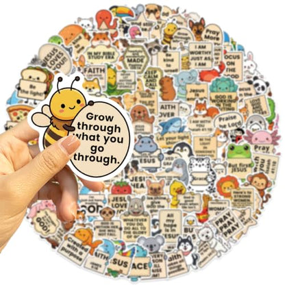 100PCS Christian Stickers, Positive Emotional Support Bible Verse Stickers for Adults, Cute Faith for Water Bottles, Laptops, Phones, Christian Gifts