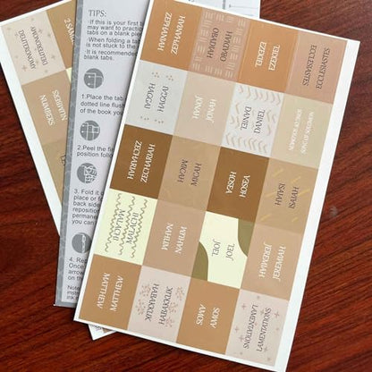 Laminated Bible Tabs, Reposition Large Print Stickers, Easy to Read and Apply Bible Tabs for Women and Man (Coffee Style) - color: Coffee Style