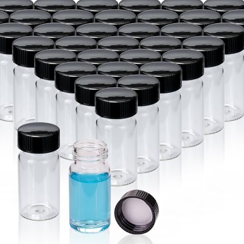 PEKYBIO 100 PCS 20ML Clear Small Liquid Sample Glass Vials with Screw Caps - size: 20 ml (100 pieces)