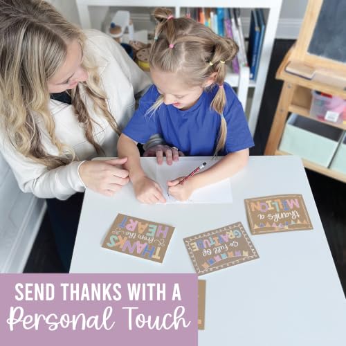54 Bulk Thank You Cards with Envelopes Blank Cute Thank You Cards - style: Kraft Colorful 54 pcs