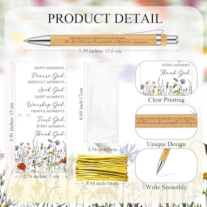 Supervitae 24 Sets Christmas Bible Verse Pens with Cards for Women