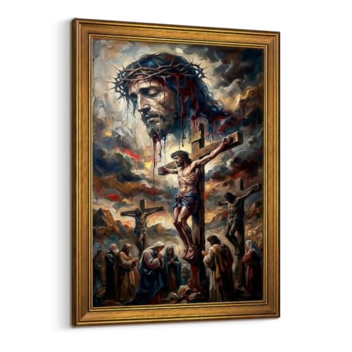 Framed Christian Relief Canvas Wall Painting 12x16 Inches For Living Room - color: Religion - 5, size: 12x16in