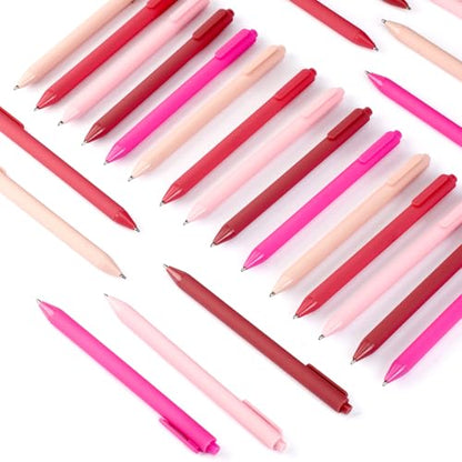 100 Pcs Ballpoint Gel Pens Bulk Retractable, Pink Series - style: Pink Series
