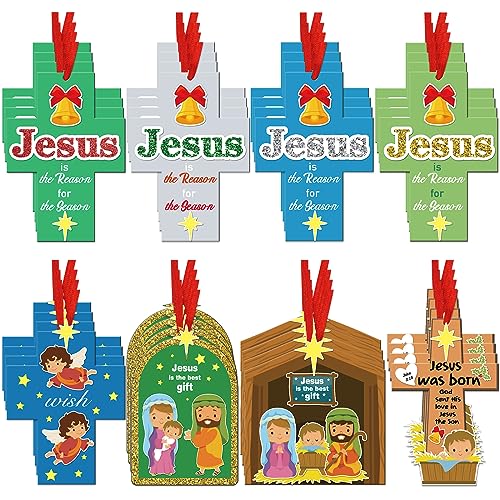 Oudain 32 Sets Nativity Craft Kits, DIY Christmas Ornaments