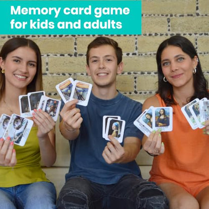 Menique Memory Matching Game – Famous Paintings for Adults & Kids – 70 Cards (35 Pairs) – Bilingual Art Game – Educational & Concentration Activity - style: Art