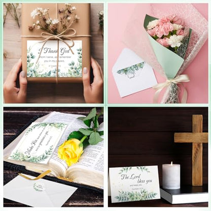 24 Pack Christian Thank You Appreciation Cards, Leaf - style: Leaf