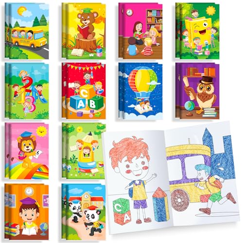BenLouis 24 Pcs Kindergarten Mini Coloring Books for Kids Party Favors - style: Preschool