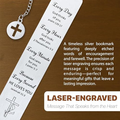 Bible Bookmark Christian Gifts for Women Men, Inspirational Book Mark with Bible Verses, Religious Get Well Soon & Sympathy Gifts, Faith Encouragement Present for Friend, Baptism Confirmation Keepsake - style: BM019 Bible Verses