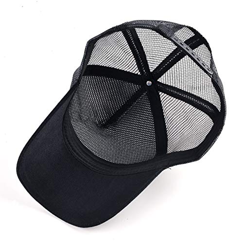 Animal Patch Mesh Trucker Baseball Cap Collection, Embroidered Design, Black - color: Got-black