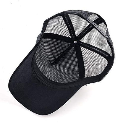 Animal Patch Mesh Trucker Baseball Cap Collection, Embroidered Design, Black - color: Got-black