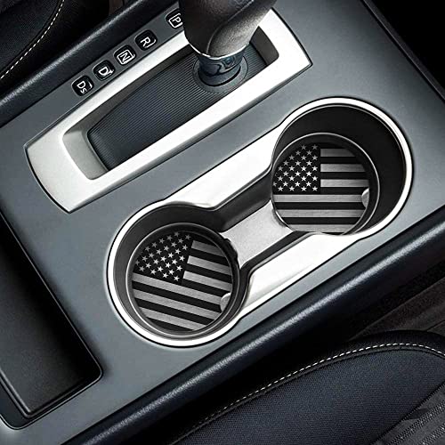 Britimes Grey Car Coasters for Drinks, 2 Pack Ceramic Stone 2.56" - color: American