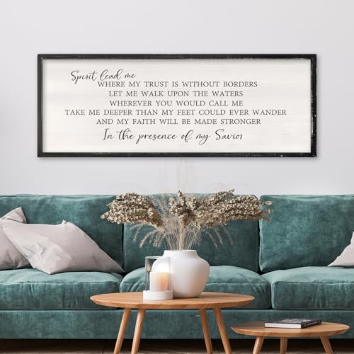 RLWangChao Spirit Lead Me Wall Art, 40x15 Inch, Black - color: Spirit Lead Me (Black), size: 40"L x 15"W