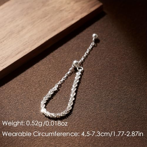 925 Sterling Silver Adjustable Link Chain Rings for Women Daughter - color: Gold