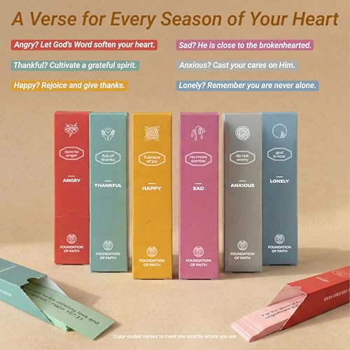 Prelady 180 Bible Verse Scripture Cards, Color-Coded for Different Emotions, Inspirational Devotional Set with Portable Box, Daily Encouragement Religious Gifts for Women