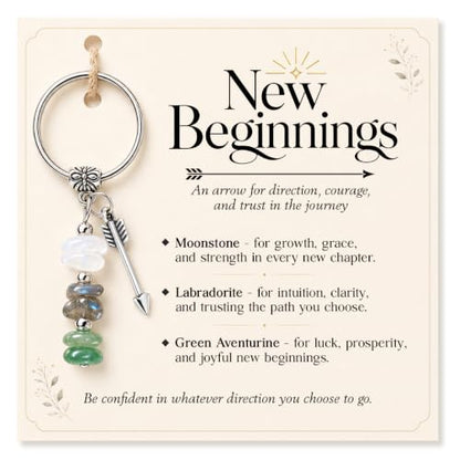 Crystal Keychain Gifts For Women, Friend, Coworker, Daughter, Mom, Faith - color: New Beginning