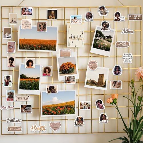 Black Girl Vision Board Stickers, Affirmation Decals for Women - color: Black Girl Brown