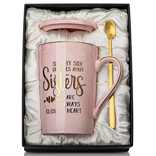 Sister Birthday Gifts for Sister from Brother Sisters, 14oz Sisters Mug - color: Pink - Sister Gifts