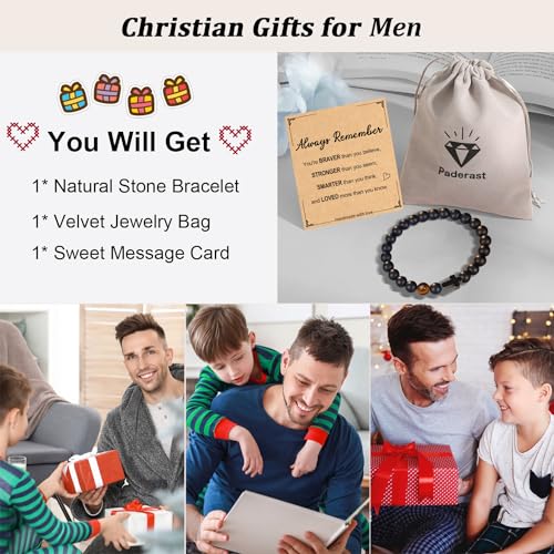 Christian Grandparents-Day Gifts for Men, Religious Cross Bracelet for Him - style: Always